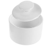 Abaodam Vintage Sugar Bowl with Lid Made of Ceramic, 170ml Capacity, Featuring a Convenient Lid and Simple White Design, for Kitchen Decor and Coffee Bar Storage