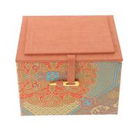 Abaodam Vintage Velvet Jewelry Box Small Retro Packaging Box 13.5x12x9.5cm with Lid for Bracelet and Earrings Luxury Present Organizer for Christmas Valentine’s Day New Year