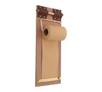 Abaodam Vintage Wall Mounted Memo Holder with Paper Roll Dispenser and Wooden Pen, 3pcs Set Kraft Paper Clipboard for Office and Home Organization