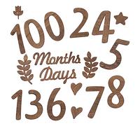 Abaodam Vintage Wooden Baby Month Milestone Blocks 18pcs Set Baby Photo Props Birth Number Sign Easy to Use