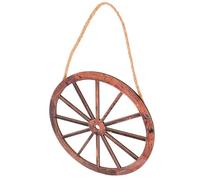 Abaodam Vintage Wooden Hanging Ornament Retro Rustic Wagon Wheel Wall Art Decoration with Fine Workmanship for Living Room Wall Decoration