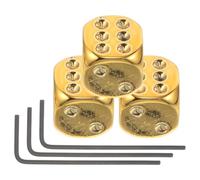 Abaodam Volume Control Knobs Golden Colour Dice Shape with Wrench Metal 3 Set Comfortable Grip, Unique Stylish Design for Electric Guitar and Bass Suitable for Professionals