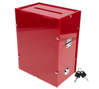 Abaodam Voting Box Featuring Smooth Edges Red Acrylic with Lock, Lightweight Ballot Box and Bright Festive Colour Design, for Home Or Office Suggestion and Donation Use