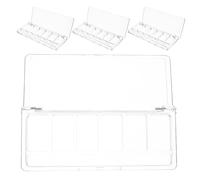 Abaodam Vueset Empty Palette 4pcs Plastic Empty Eyeshadow Palette Box with Six Spacious Grids, Portable Eyeshadow Tray for Travel and Professional Use, Refillable Makeup Organiser