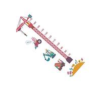 Abaodam Wall Decals PVC Material Kids Bedroom Bathroom and Tower Crane 2pcs Cartoon Height Chart Easy to Remove and Arranged Freely Wall Decoration Stickers