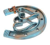 Abaodam Wall Horseshoe Decor Resin Hollow Double Heart Horseshoe Sculpture Black Resin Wall Decoration for Balcony Garden