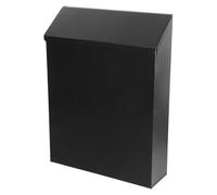 Abaodam Wall Mounted Lockable Iron Mailbox outside Use, Black Wall Mailbox with Simple Elegant Country-style Design, for Collecting Letters on Porch Or Door