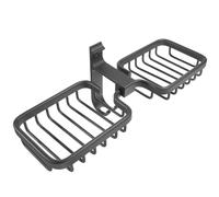 Abaodam Wall Mounted Nail-free Space Aluminium Soap Storage Rack with Two-position Removable Drainage Design for Kitchen Use and Home Washroom Organiser