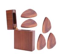 Abaodam Walnut Wood Guitar Pick Holder with Extra Picks Elegant Storage Box Premium Quality Plectrum Display Case for Musicians and Guitarists for Music Lovers