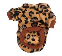 Abaodam Warm Fleece Dog Sweater for Small Dogs Leopard Print Pet Clothes for Puppies Thick Soft Autumn Winter Warmth Comfortable Decorative Puppy Sweater for Cold Weather