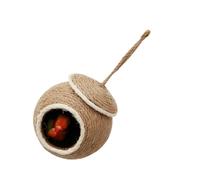 Abaodam Warm Hemp Rope Parrot Hammock Bird Sleeping Nest Ball Shape Hanging Hut for Cage Pet Bed with Natural Color and Safe Bird House for Balance Exercise