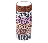 Abaodam Washi Tape Animal Prints Set 6 Rolls Paper Adhesive Tape for Gift Wrapping and Diaries with Leopard and Tiger Patterns