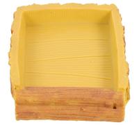 Abaodam Water Feeding Bowl Turtle Feeding Dish Holding Water Sense of Security for Reptile Resin Yellow Reptile Terrarium Use