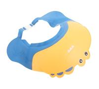 Abaodam Waterproof Adjustable Shower Cap for Hair Wash, Soft Plastic Bathing Hat with Wide Front Shield, Hair Wash Protector for Boys, Yellow Crocodile Design