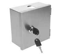Abaodam Waterproof Outdoor Socket Cover Outlet Protective Box, Lockable Stainless Steel 86 Type, Silver, Weatherproof Wear Resistant, for Power Outlet and Socket, Public Parks Wet