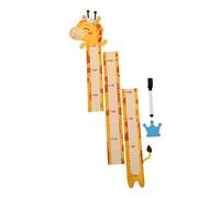 Abaodam Waterproof Self-Adhesive Growth Chart Wall Sticker for Kids Nursery Room Home Decoration with Yellow Cartoon Animal Design PVC Height Measuring Wall Decal