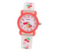 Abaodam Waterproof Silicone Student Watch for Children with Adjustable Strap, Cartoon Cherry and Floret Pattern, for Christmas and Other Holidays, Sturdy and Comfortable Wristwatch