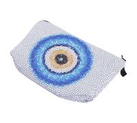 Abaodam Waterproof Travel Makeup Bag with Evil Eye Embroidered Design, Zipper Cosmetic Pouch Made of Sturdy Polyester for Organizing Toiletries and Cosmetics the Go