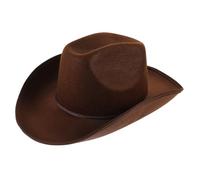 Abaodam Western Cowboy Hat with Adjustable String for Women and Men Deep Brown Party Cowgirl Hat for Adults and Teens Western Style for Costume Cosplay and Everyday Wear