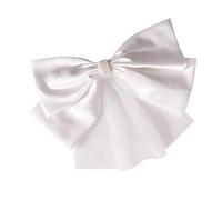 Abaodam White Bridal Bow Headband Large Handmade Wedding Hair Clip Party Decoration Hair Band Accessories for Women