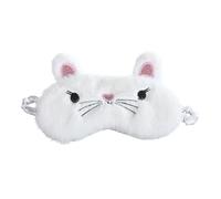 Abaodam White Cat Design Eye Cover Lightweight Fabric Eye Sleep Breathable Comfortable for Work and Sleeping