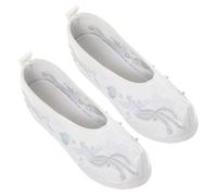 Abaodam White Embroidered Bride Wedding Shoes Women Ethnic Chinese Style Vintage Flats Comfortable Fabric Material Suitable for Weddings Birthdays Daily Wear