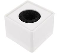 Abaodam White Microphone Flag Cube, Abs Custom News Interview Mic Station Logo Holder, Square Box for Reporter Speech, Singing And