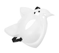 Abaodam White Plastic Party Mask for Masquerade Festival Celebration Wearable Cat Face Mask Fits Most Faces for Creative Customisation and Costume Accessory