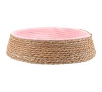 Abaodam Willow Woven Cat Nest and Dog Sleeping Mat Sturdy Round Pet Bed Comfortable Cushion for Home Use Suitable for Kittens and Small Dogs