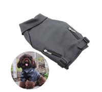 Abaodam Windproof PU Leather Dog Winter Coat with D-ring Warm Zip-up Puppy Vest for Cold Weather Lightweight and Pet Apparel in Black for Autumn and Winter Outdoor Walks