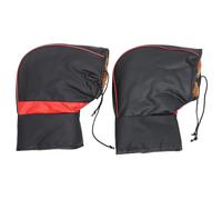 Abaodam Winter Motorcycle Handlebar Mitt Gloves 2pcs Set Windproof Waterproof Pu Leather Thickened Protective Covers for Motorbike Handlebars in Cold Weather Random Color