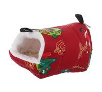 Abaodam Winter Warm Bird Snuggle Hut Thick Lint Material Hanging Nest Bed for Cage with Dual Hooks Cozy Parakeet Conure Cockatiel Lovebird for Birds and Pets Christmas Red
