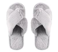 Abaodam Winter Women Indoor Plush Slippers Warm Lightweight Cross Band Sandals with Non-skid Sole Soft Cozy Autumn Home Shoes for Ladies Machine Washable Design