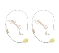 Abaodam Wired Over-ear Headset Microphone for Singing and Public Speaking, Skin Tone Headworn Condenser Mic, 2pcs Wired Headsets with Portable Microphone for Teachers and Coaches
