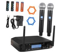 Abaodam Wireless Microphone System Glxd4 Uhf Dual Channel Karaoke Mic Set 2 Cordless Beta58a Mics, Uk Plug Ac230v, High-performance Vocal Microphones for Stage, Home, and Outdoor Use