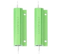 Abaodam Wirewound Resistors with Aluminum Alloy Housing 100w 4 Ohm 2 Pcs Non-inductive Winding, Screw Tap Mounted for Transducer and Elevator Applications