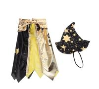 Abaodam Wizard Hat Cloak Witches Hat Cat Halloween Outfit Cat Costume for Hallowee Cape Black