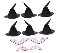 Abaodam Wizard's Hat Crown Costume Supply Crown for Women Parties Costume Accessory Party Favor Birthday Hairband Black Wizard Hats Accessory Birthday Favors Iron Wire