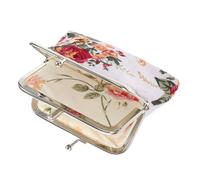 Abaodam Women Coin Purse Vintage Canvas Compact Wallet for Storing Coins and Small Items Floral Clutch with Classic Retro Style