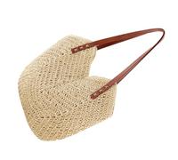 Abaodam Women Straw Woven Shoulder Bag Handcrafted Summer Beach Tote for Daily Shopping Vacation Picnic Party Lightweight Rattan Handbag for Phone Wallet Keys Umbrella Storage