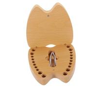 Abaodam Wood Baby Tooth Box Keepsake Case for Boys and Girls Baby Lost Tooth Storage Unique Shape Wooden Gift to Record Children’s Growth