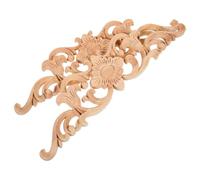 Abaodam Wood Carved Applique 2Pcs Unpainted Wooden Embossed Decals for Wardrobe and TV Cabinet Doors Home Decorative Panels