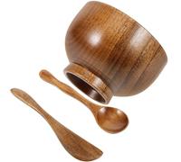 Abaodam Wood Facial Mask Making Bowl Mask Mixing Tools Lightweight Wooden Beauty Accessory Suitable for Business Trip Work