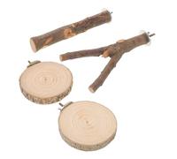 Abaodam Wood Parrot Perch Stand with Claw Grinding Sticks and Bath Platform Natural Multi-branch Bird Perches for Large Parrots and Birds Easy Assembly Cage Accessory for Healthy Claws and