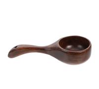 Abaodam Wood Water Scoop Spoon Portable Food Spoon Comfortable to Hold Not Scalding Your Hands Round Phoebe Hardwood Wooden Handle for Home and Shopping Mall Use