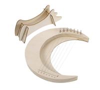 Abaodam Wooden 7-string Lyre Harp Portable Handheld Moon Harp Musical Instrument for Beginners with Base Stand DIY Small for Learning and Practice