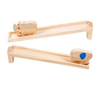 Abaodam Wooden Animal Inertia Set, Educational ’s Interactive Plaything, Wear-resistant Wooden Downhill Animal for Early Development and Learning