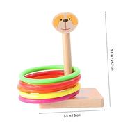 Abaodam Wooden Animal Ring Throwing Game for Durable Eco Friendly Educational for Boys and Enhances Color Recognition Logical Thinking and Parent Interaction Fun Outdoor Activity