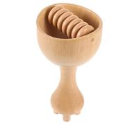 Abaodam Wooden Back Massage Roller for Home Use, Easy to Grip Wood Massager Tool with Scraping Function, Natural Khaki Wood Therapy Cup for Relaxation and Muscle Relief