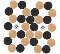 Abaodam Wooden Backgammon Pieces and Board Game Checkers Set round Sturdy Game Pieces for Portable Play